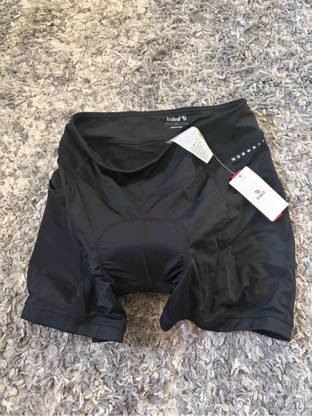 Bayleaf Unisex Adult Black Padded Bike Riding Compression Shorts Sz L NWT